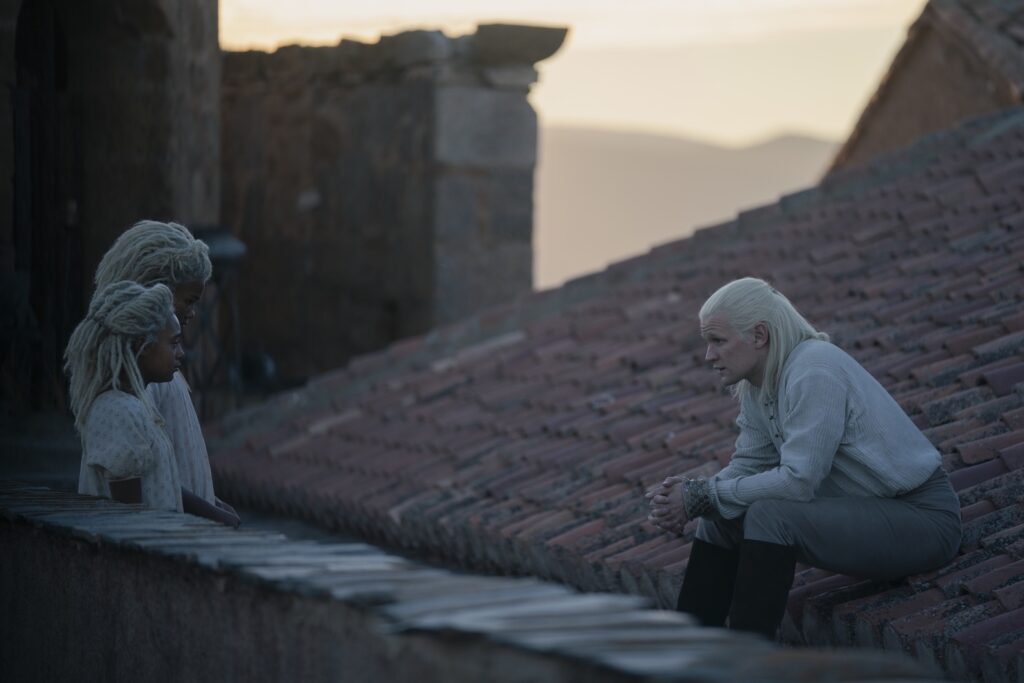 Daemon with Baela and Rhaena Targaryen