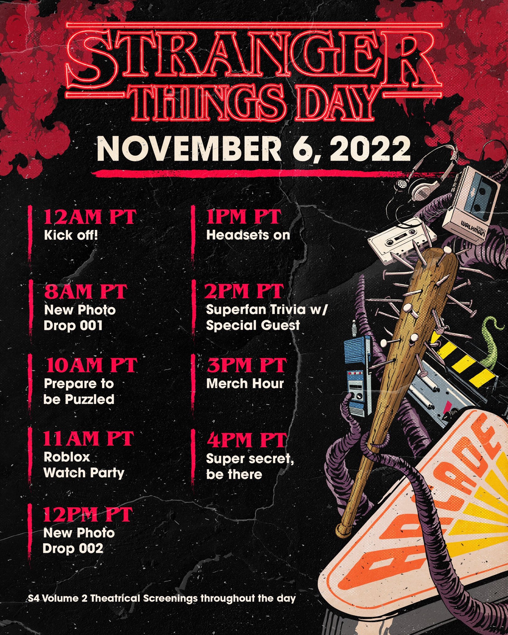 STRANGER THINGS DAY SCHEDULE