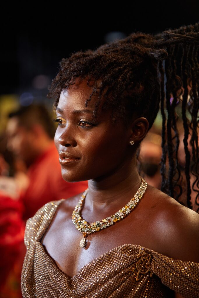 Lupita Nyong'o attends the African Premiere of Marvel Studios’ “Black Panther: Wakanda Forever” on November 6, 2022 in Lagos, Nigeria. (Photo by StillMoving.net for Disney)