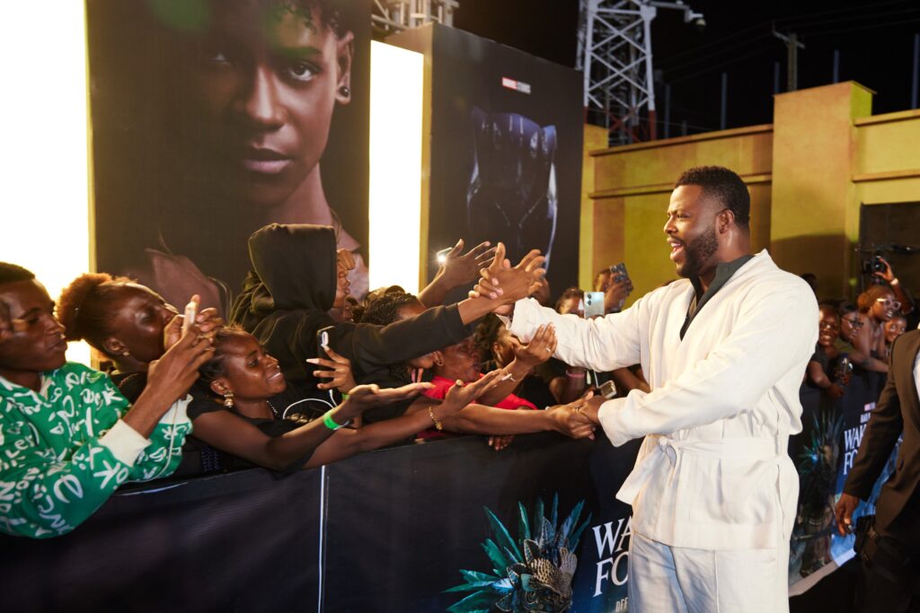 Winston Duke attends the African Premiere of Marvel Studios’ “Black Panther: Wakanda Forever” on November 6, 2022 in Lagos, Nigeria. (Photo by StillMoving.net for Disney)