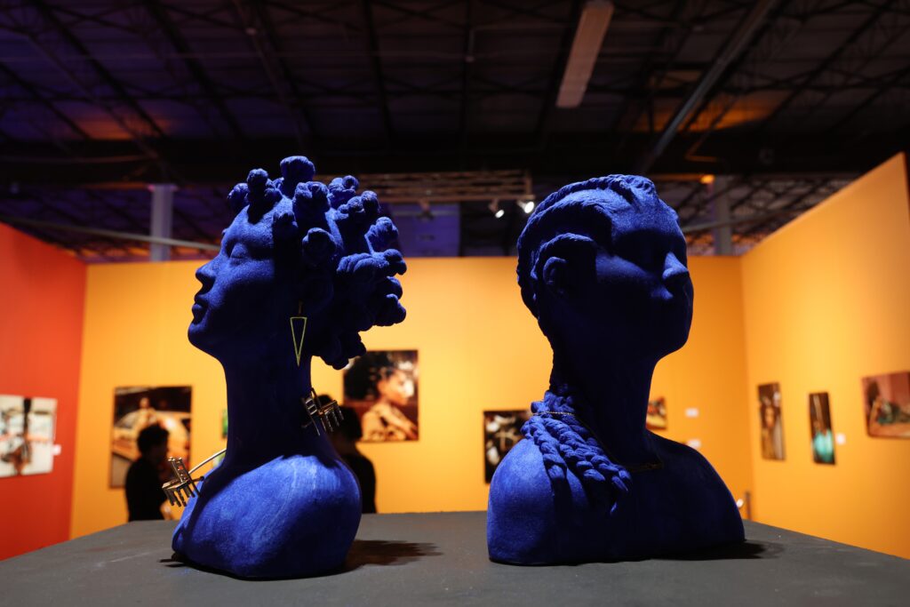 "MIAMI, FLORIDA - DECEMBER 01: A view of the art installations during 'The Crown We Never Take Off' Art Basel VIP Preview presented by Prime Video in Celebration of New Series \"RICHES\" at Soho Studios on December 01, 2022 in Miami, Florida. (Photo by Rodrigo Varela/Getty Images for Prime Video)"