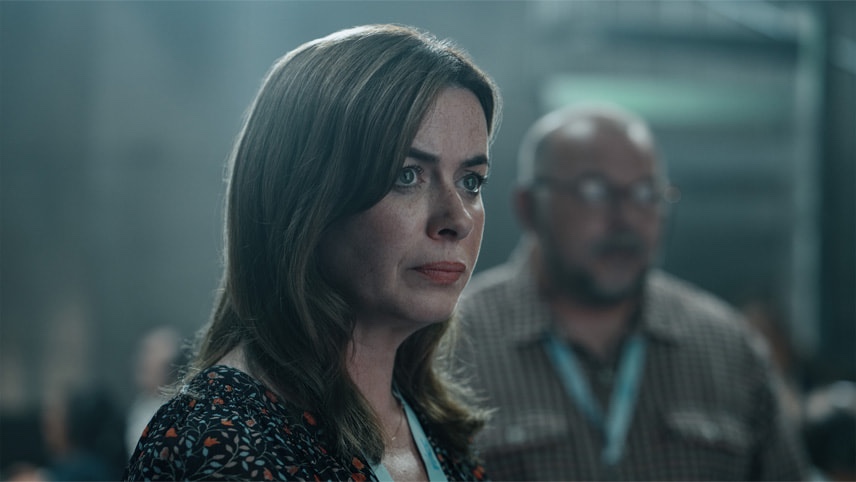Eve Myles in "Hijack," premiering June 28, 2023 on Apple TV+.