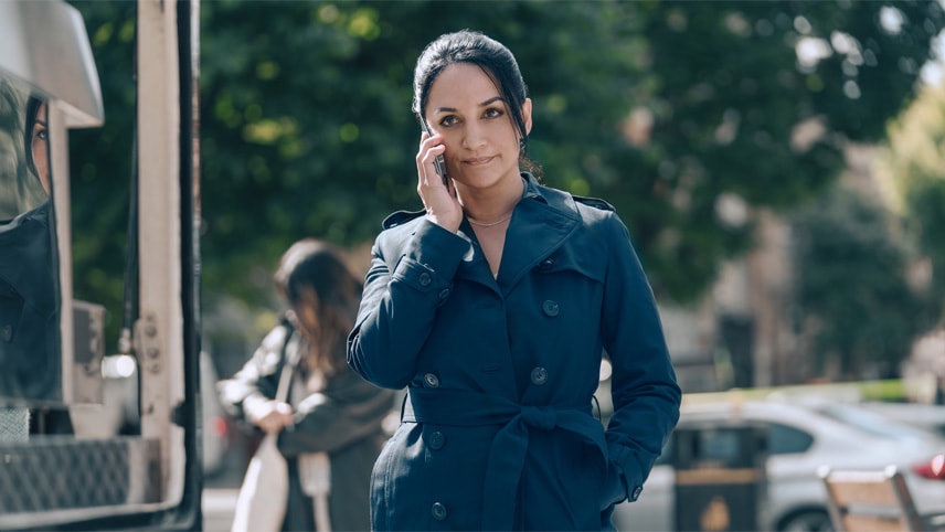Archie Panjabi in "Hijack," premiering June 28, 2023 on Apple TV+.