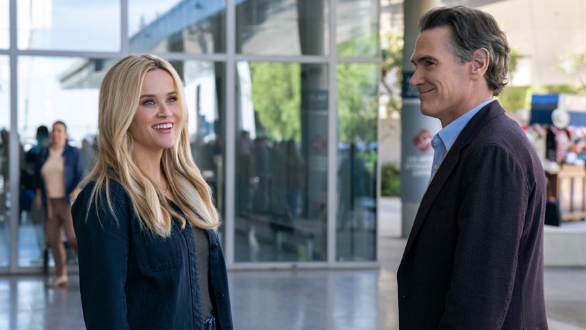 Reese Witherspoon and Billy Crudup in "The Morning Show," premiering September 13, 2023 on Apple TV+.