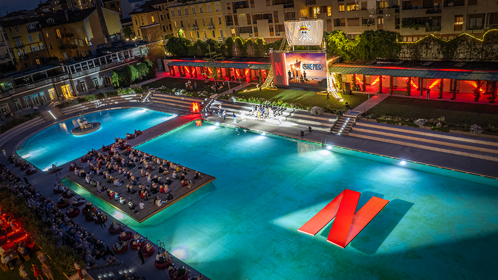 The 'One Piece' screening at the Bagni Misteriosi in Milan.