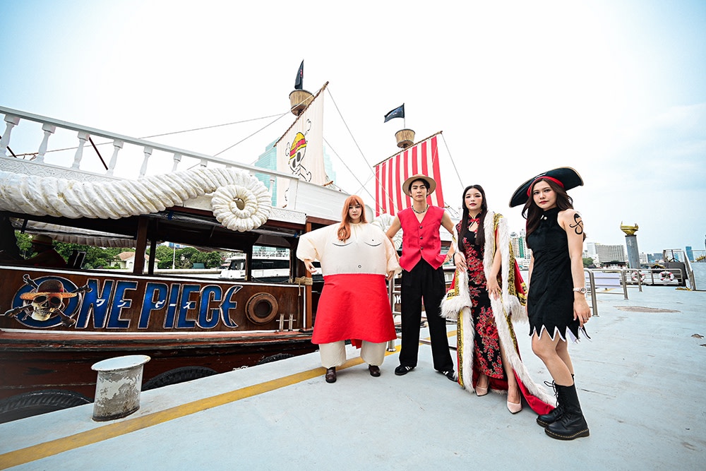 'One Piece' fans prepare to board a Going Merry replica in Bangkok.