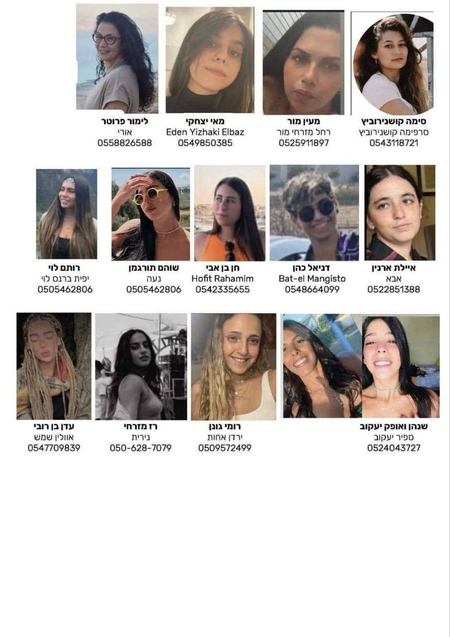 Israel has released the names of some of the missing women following Hamas attack