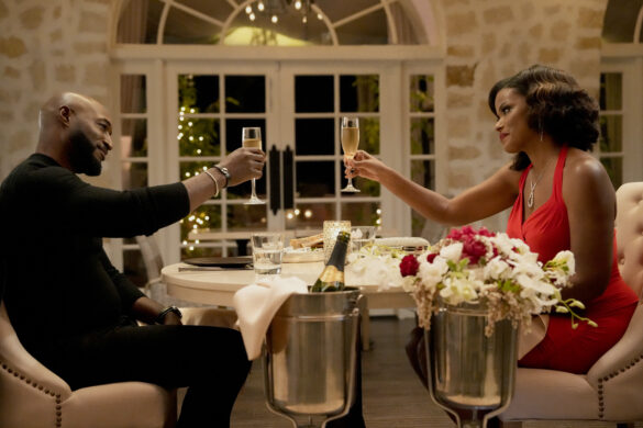 BEL-AIR -- "Getting Personal" Episode 305 -- Pictured: (l-r) Adrian Holmes as Philip, Cassandra Freeman as Vivian -- (Photo by: Greg Gayne/PEACOCK)