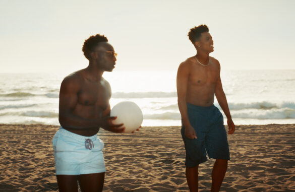 BEL-AIR -- "Out All Night" Episode 304 -- Pictured: Olly Sholotan as Carlton, Jabari Banks as Will -- (Photo by: PEACOCK)