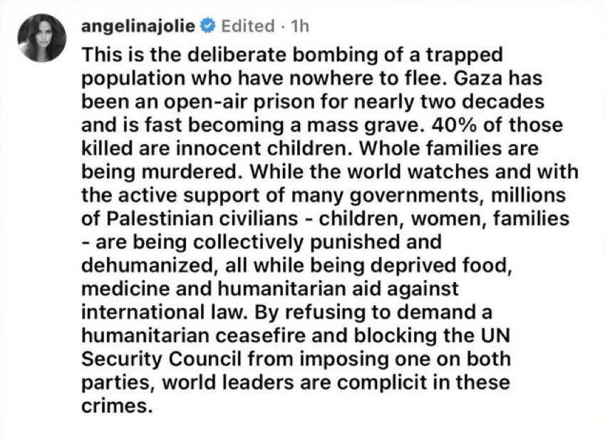 Angelina Jolie Supporting Palestine