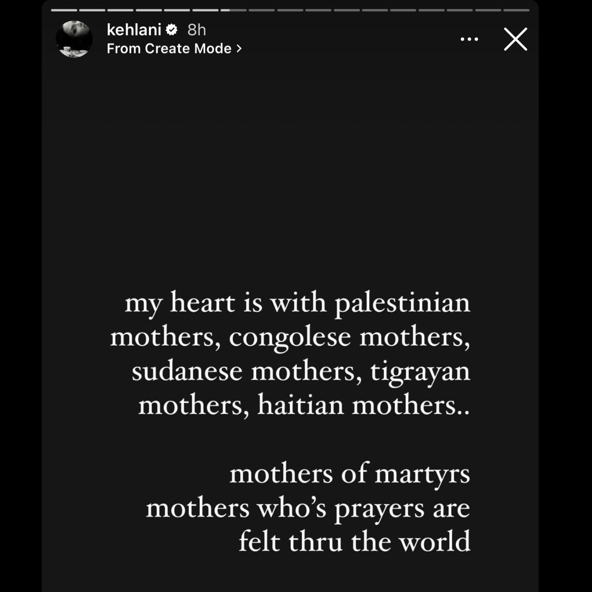 Kehlani's Instagram Story