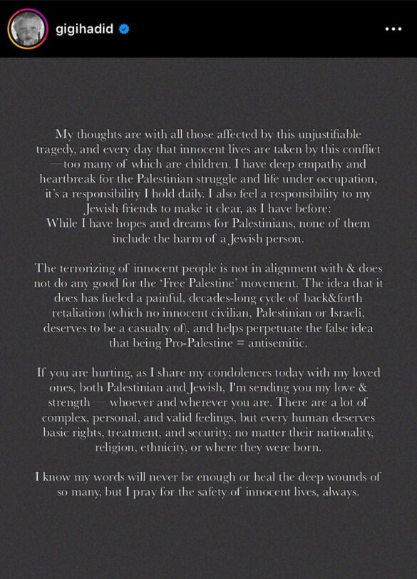 Gigi Hadid Supporting Palestine