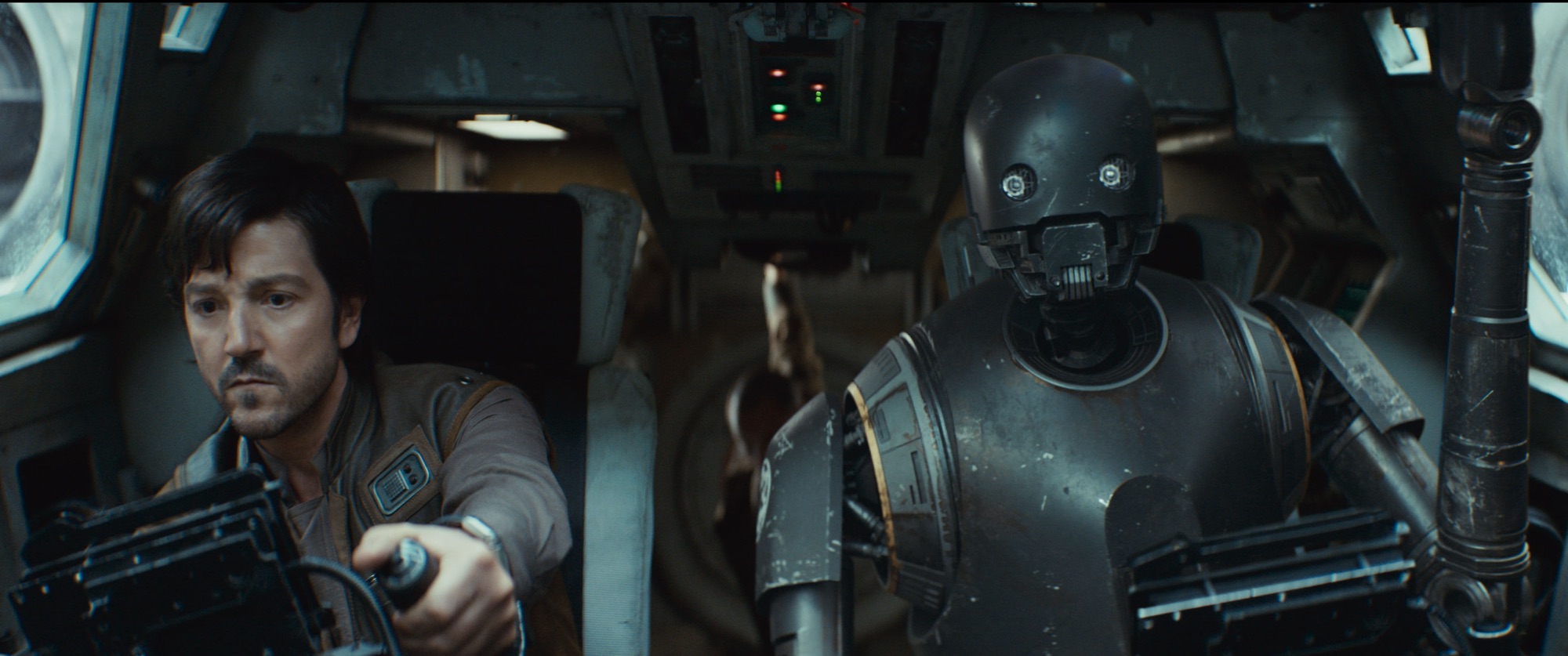(L-R) Cassian Andor (Diego Luna) and K-2SO (Alan Tudyk) in Lucasfilm's ANDOR Season 2, exclusively on Disney+. Photo courtesy of Lucasfilm. ©2025 Lucasfilm Ltd. & TM. All Rights Reserved.
