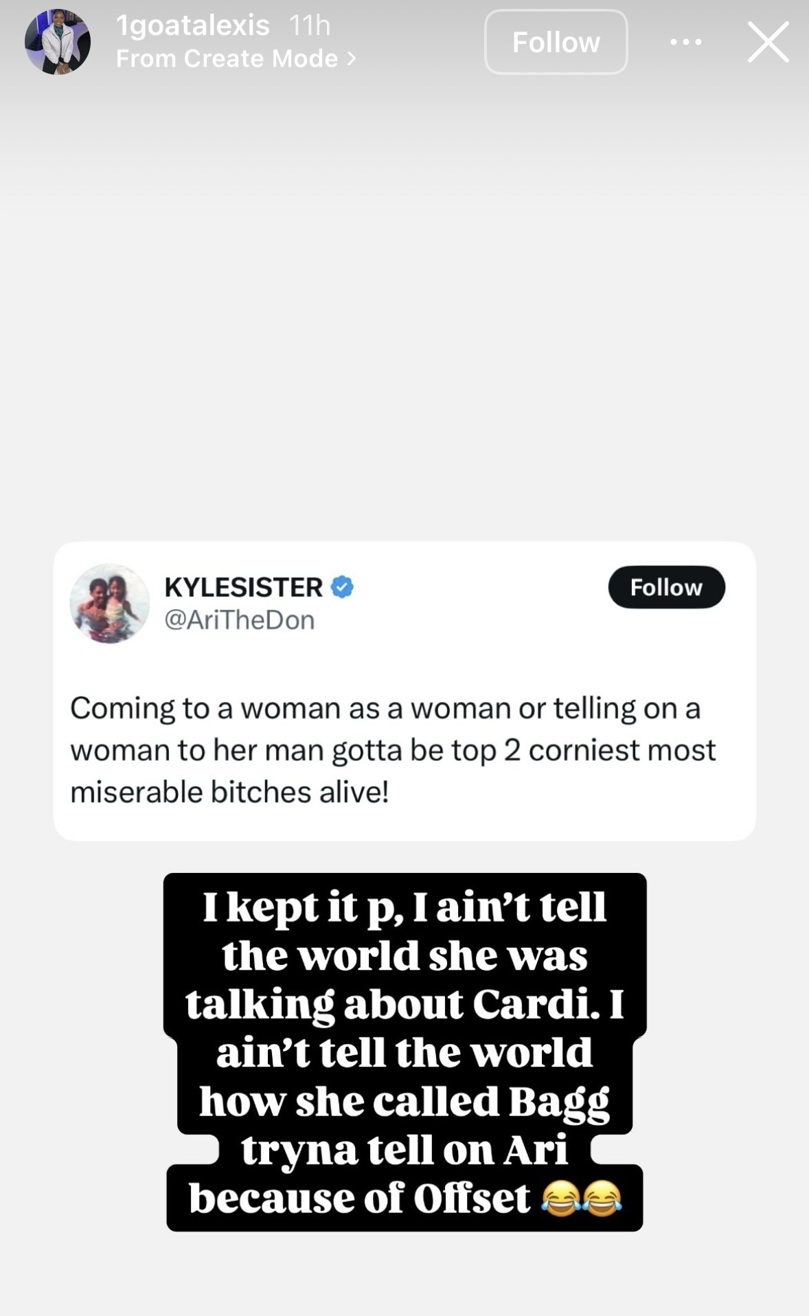 1goatalexis Instagram Story