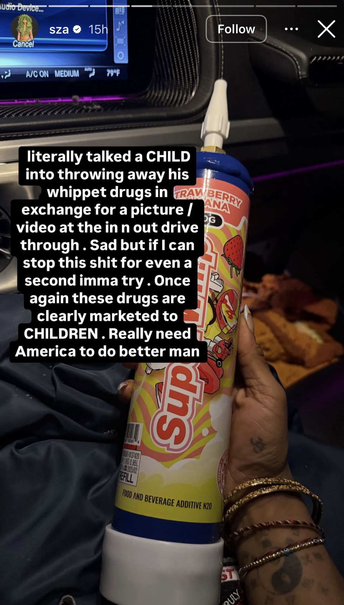 SZA's Instagram Story