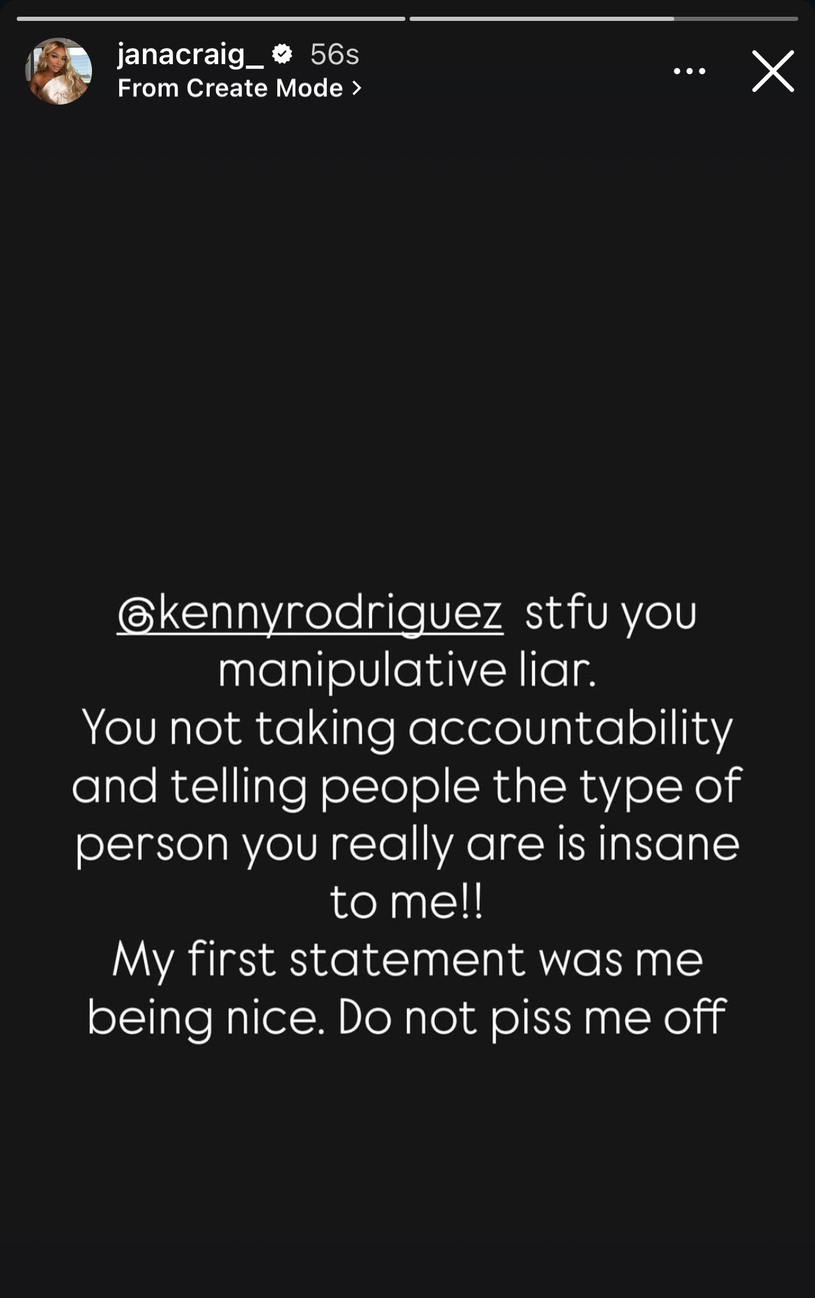 JaNa Craig's Instagram Story