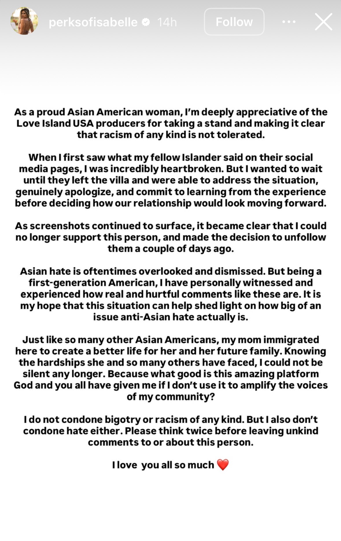 Belle-A’s statement