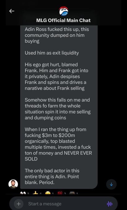 Alleged screenshot of FaZe Banks messages