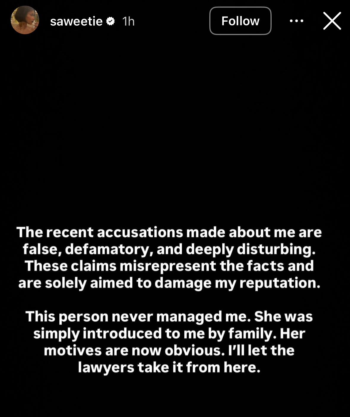 Saweetie's Instagram Story