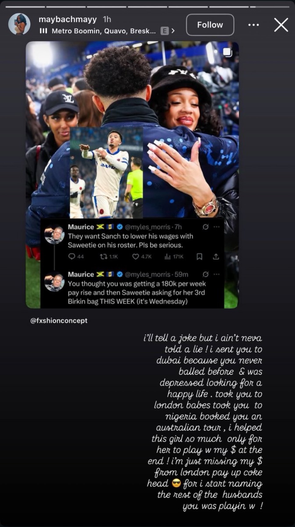 Maybach Mayy's Instagram Story