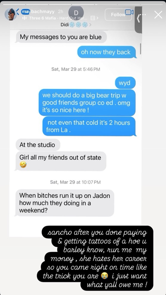 Maybach Mayy's Instagram Story
