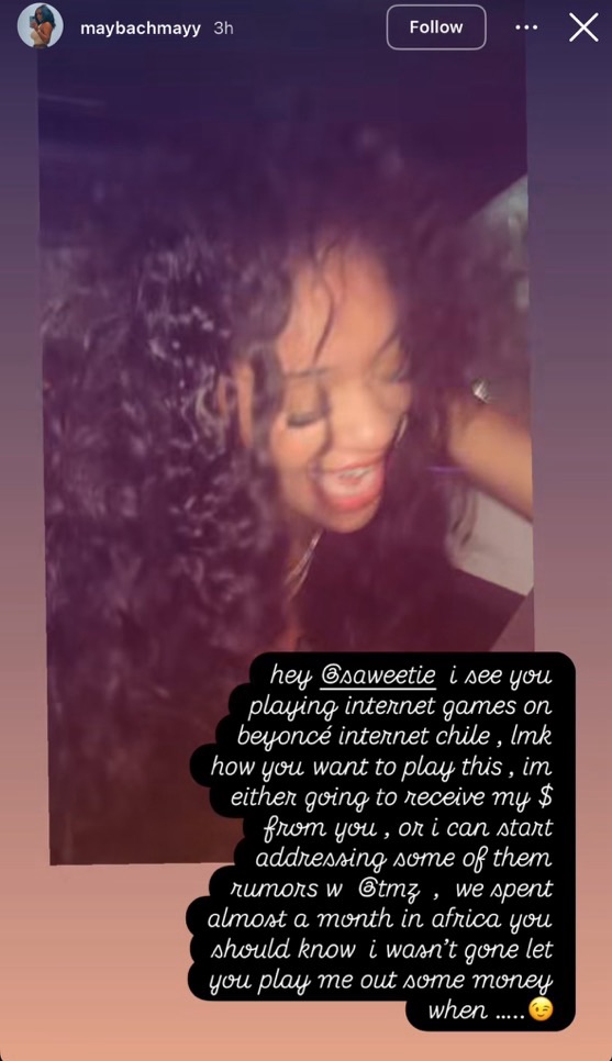 Maybach Mayy's Instagram Story