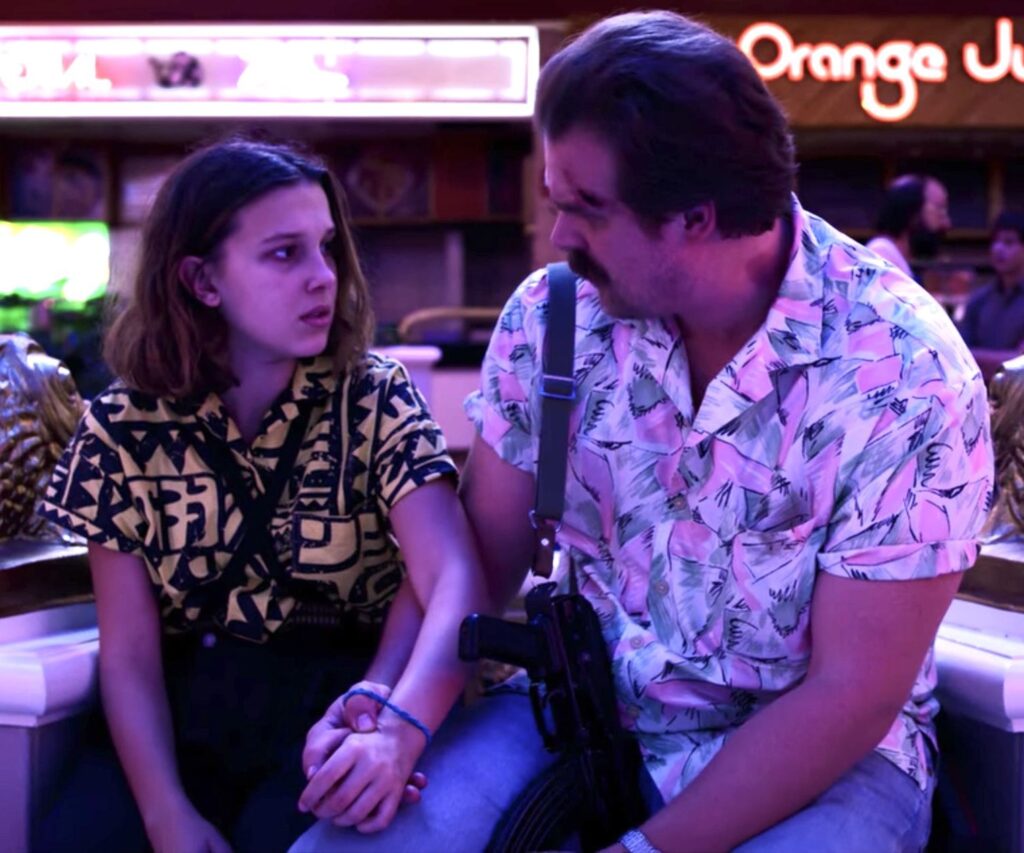 Millie Bobby Brown and David Harbour