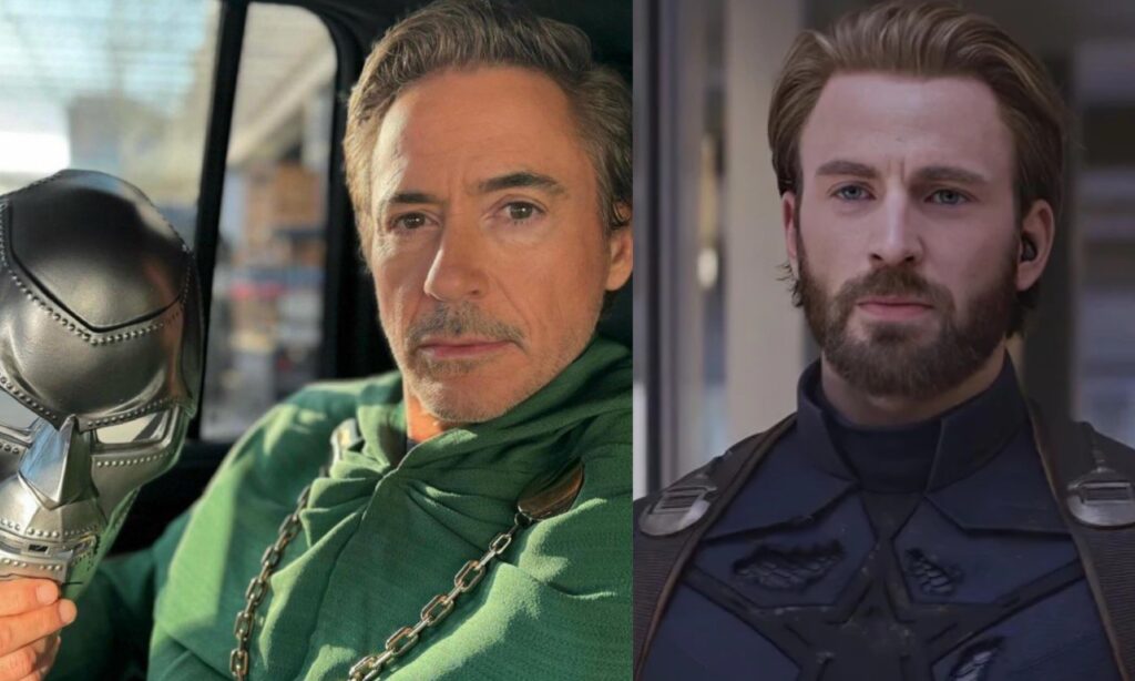 Robert Downey Jr. as Doctor Doom and Chris Evans as Captain America