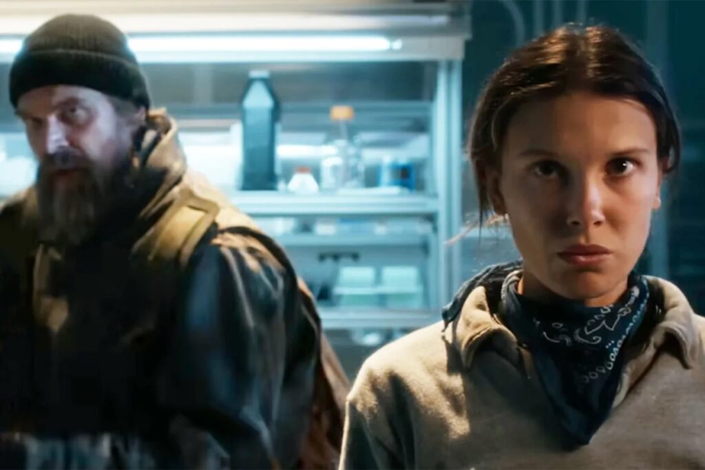 Millie Bobby Brown and David Harbour