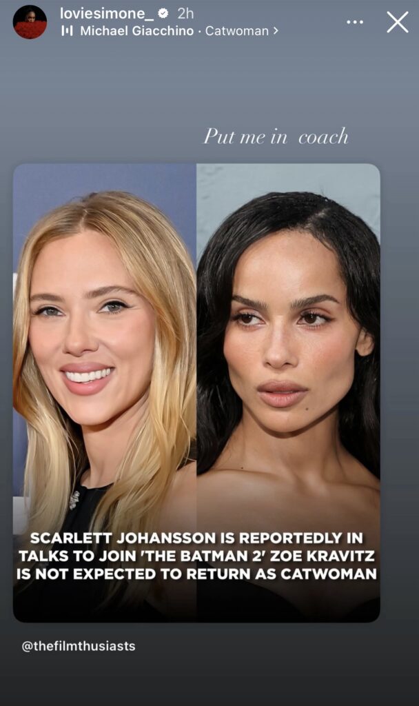 Lovie Simone's Instagram Story