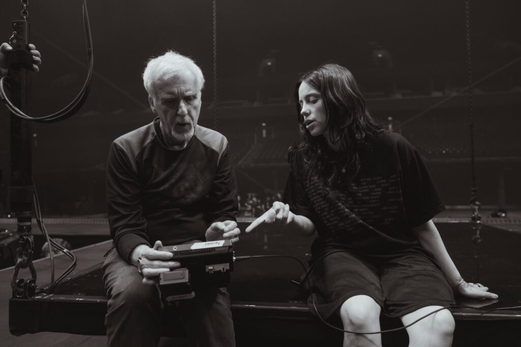(Left to Right) James Cameron and Billie Eilish photographed by Henry Hwu
