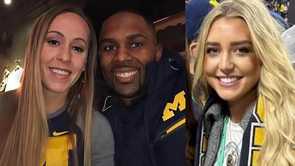 Sherrone Moore With His Wife and Paige Shiver