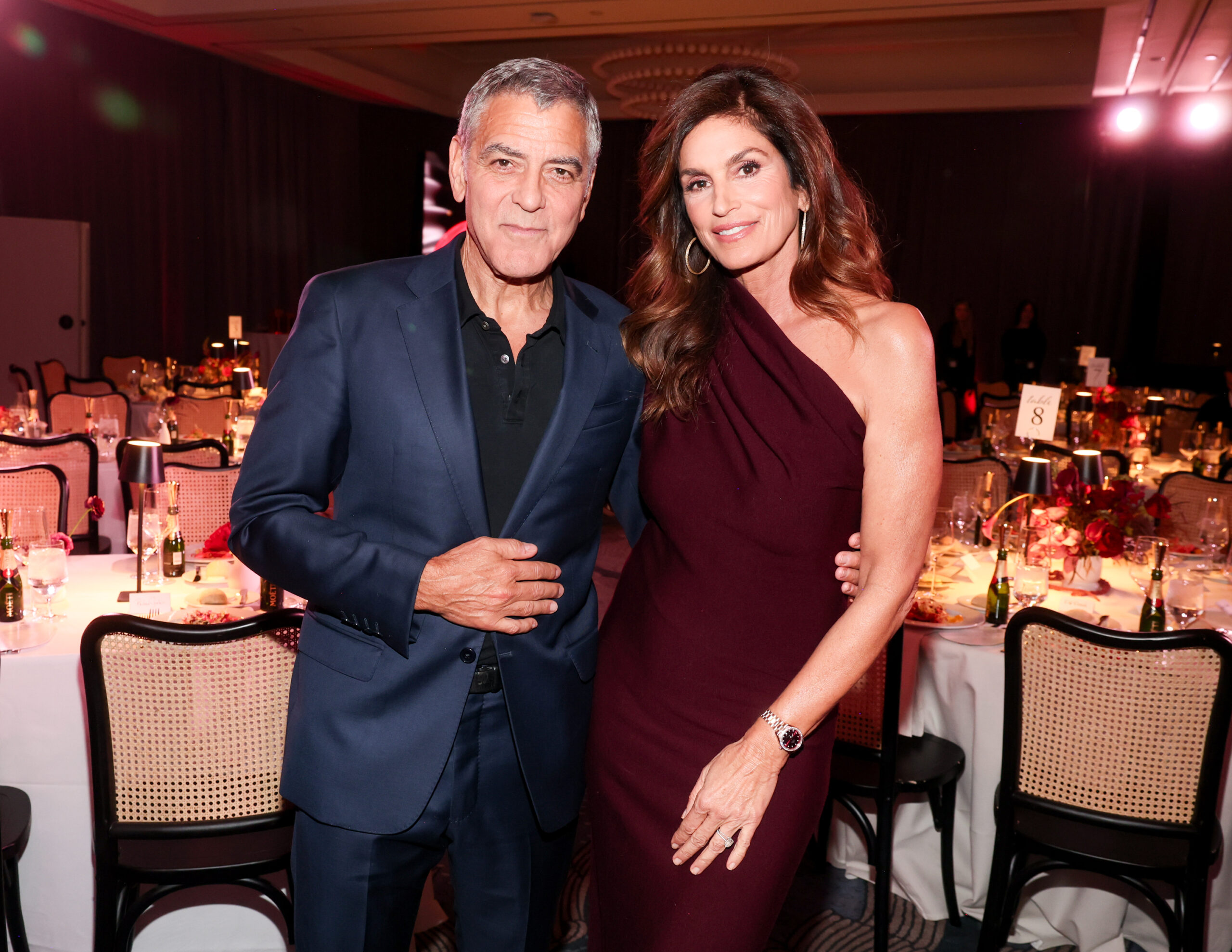 George Clooney and Cindy Crawford at the 2026 WWD Style Awards held at the Regent Santa Monica Beach on January 09, 2026 in Santa Monica, California.