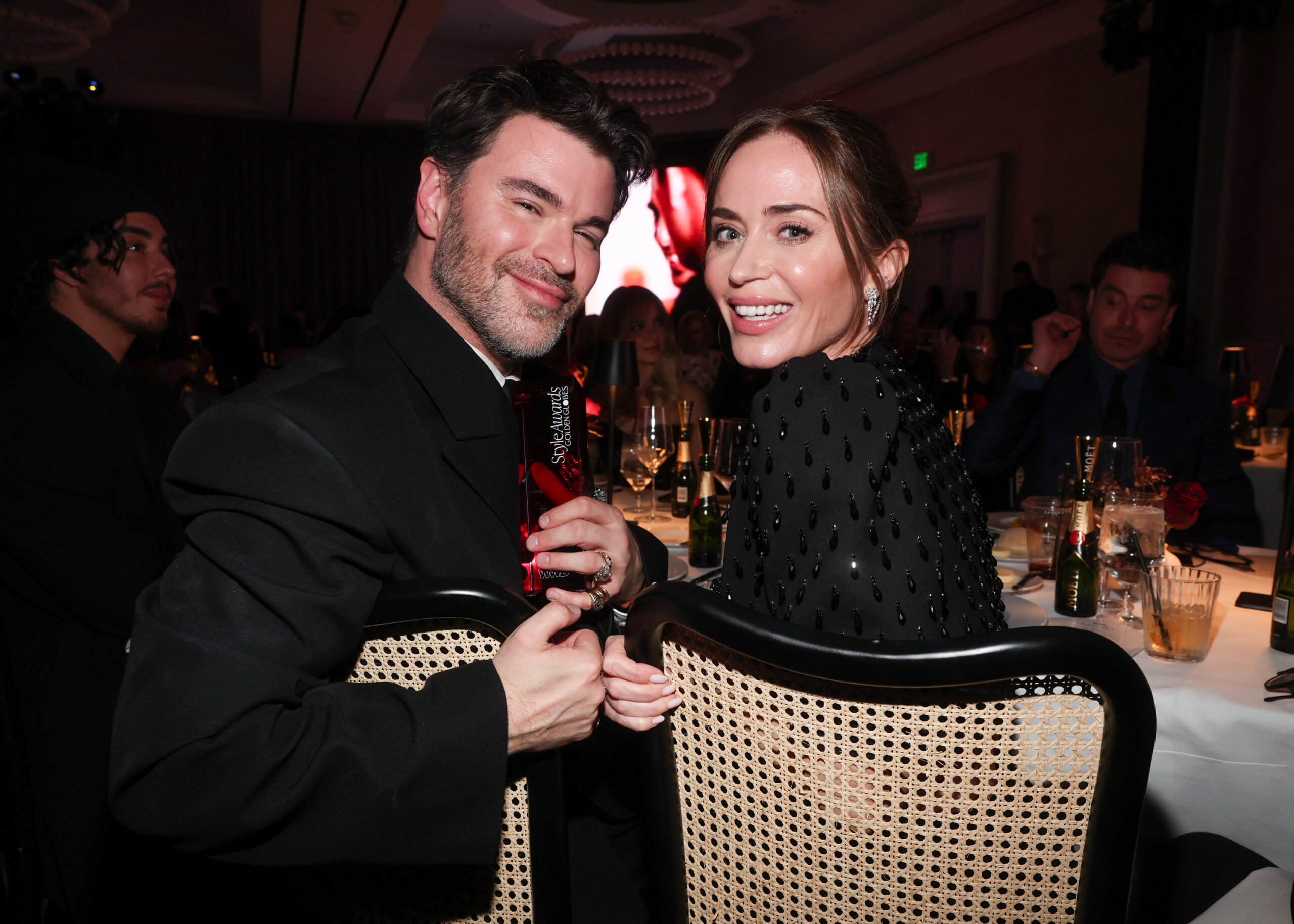 Lord Gavin McLeod-Valentine and Emily Blunt at the 2026 WWD Style Awards held at the Regent Santa Monica Beach on January 09, 2026 in Santa Monica, California.