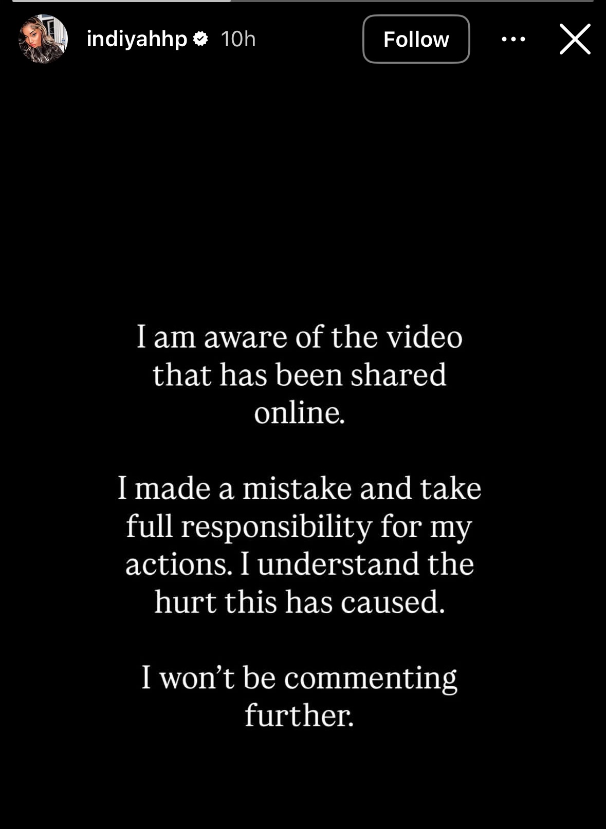 Indiyah Polack's Instagram Story