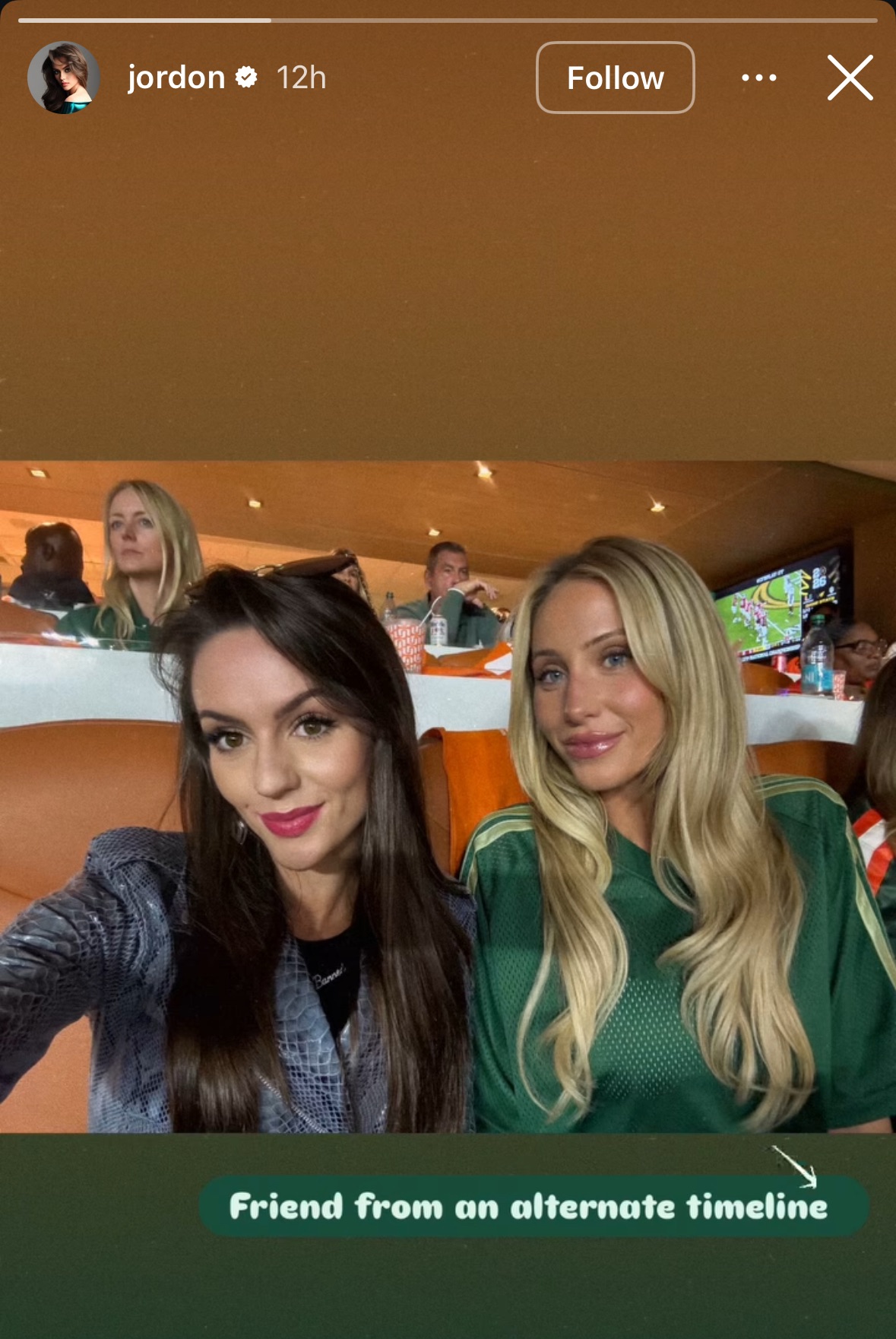 Jordon Hudson's Instagram Story