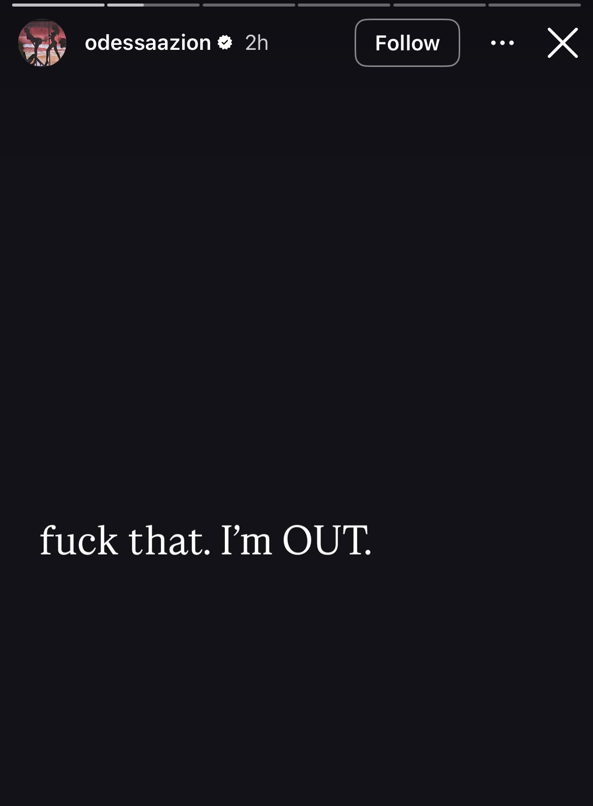 Odessa A’zion's Instagram Story