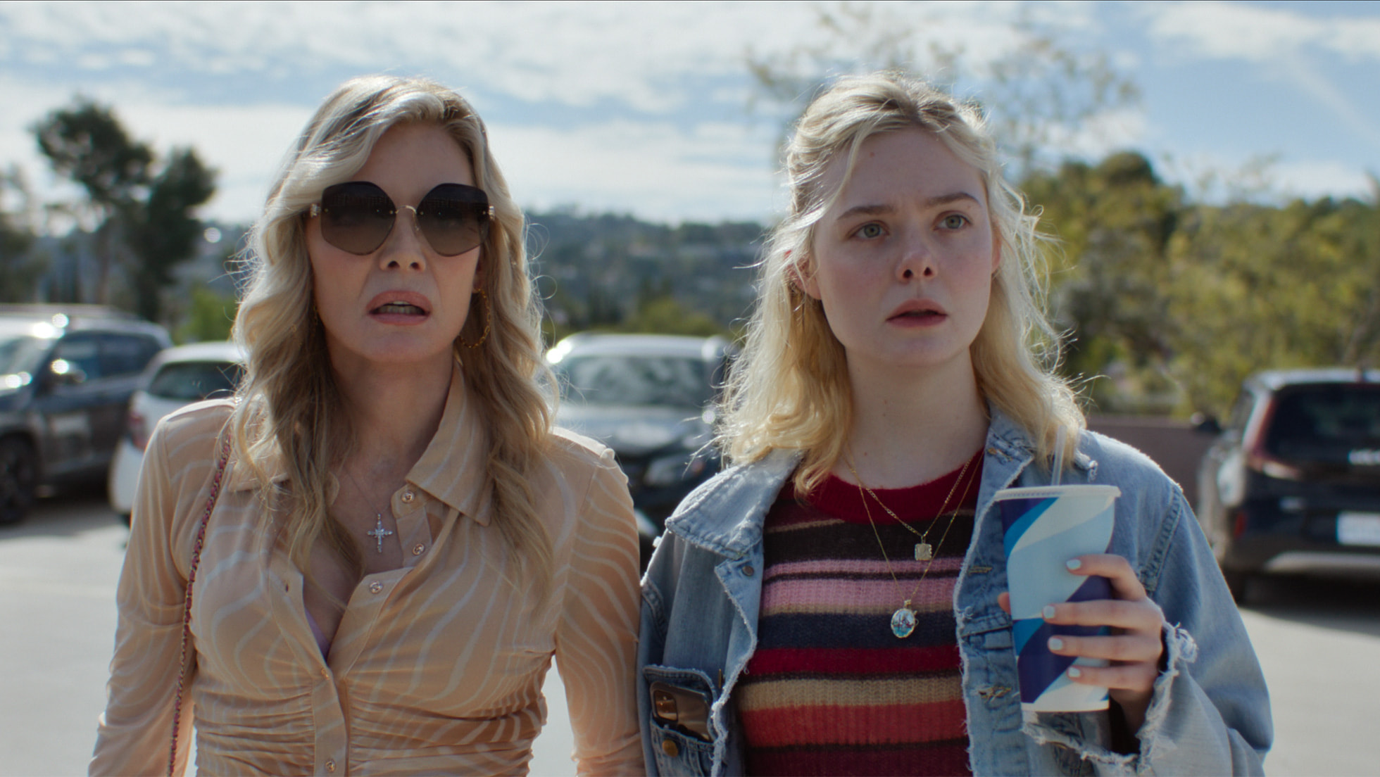 Michelle Pfeiffer and Elle Fanning in “Margo’s Got Money Troubles,” premiering April 15, 2026 on Apple TV.