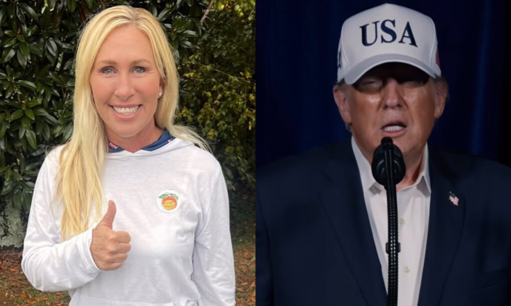Marjorie Taylor Greene and Donald Trump