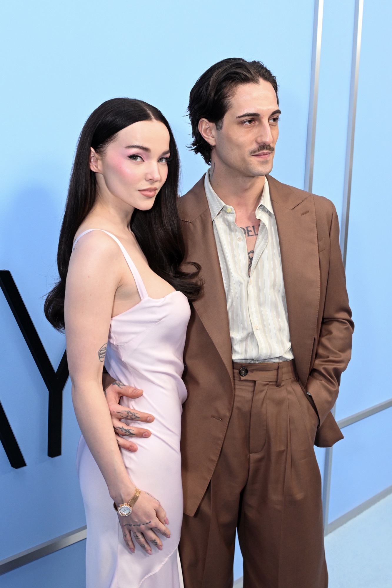 LOS ANGELES, CALIFORNIA - FEBRUARY 11: (L-R) Dove Cameron and Damiano David attend the Prime Video “56 Days” Los Angeles Premiere Screening at Hammer Museum on February 11, 2026 in Los Angeles, California. (Photo by Vivien Killilea/Getty Images for Prime Video)