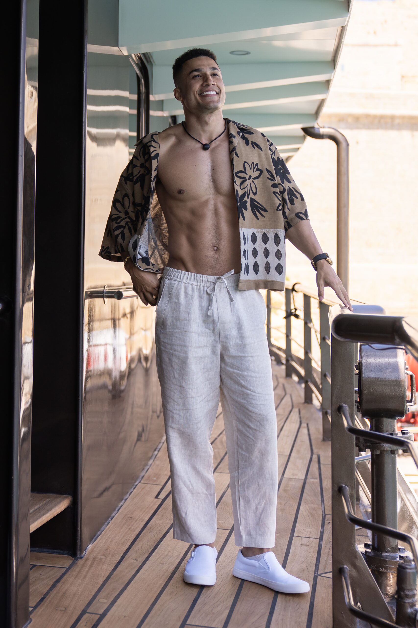 LOVE OVERBOARD - Get ready to hit the high seas with “Love Overboard”! Step aboard the ultimate luxury yacht, where sexy singles are ready to mix and mingle … and find love. But there’s a twist … gaining access to the yacht’s extravagant amenities won’t be so simple. As the journey unfolds, romance ignites; alliances form; and hearts are shattered. In the end, only one couple will reign supreme. Who will rise to the top, and who will be left stranded? (Disney/Jarno Iotti)
DAVID