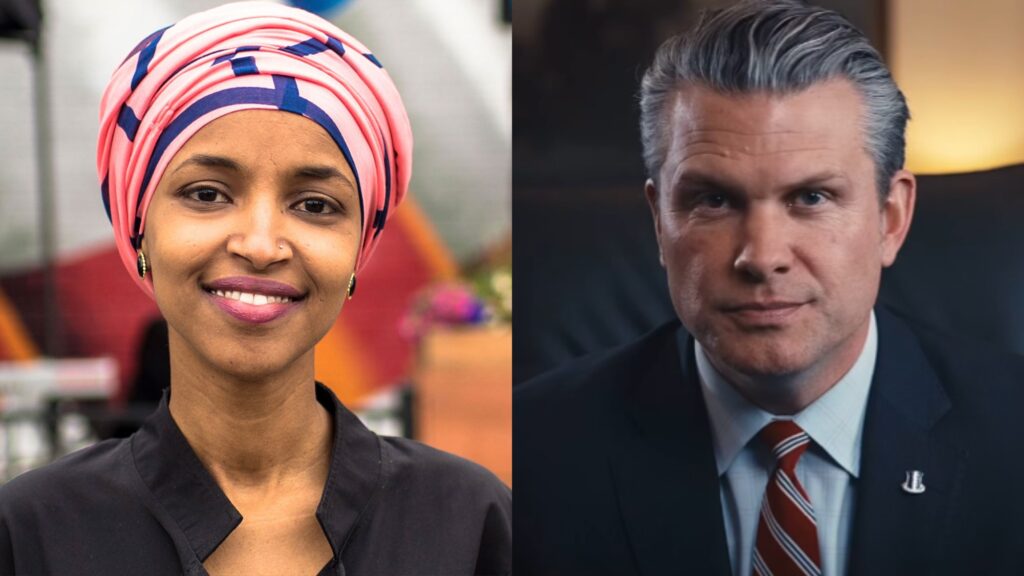 Rep. Ilhan Omar and Pete Hegseth